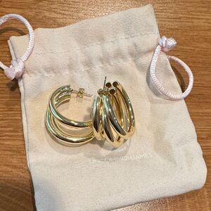 Uncommon James Gold Triple Hoop Earrings